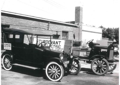 Sturdevant's delivery vehicles in Pipestone, circa 1936