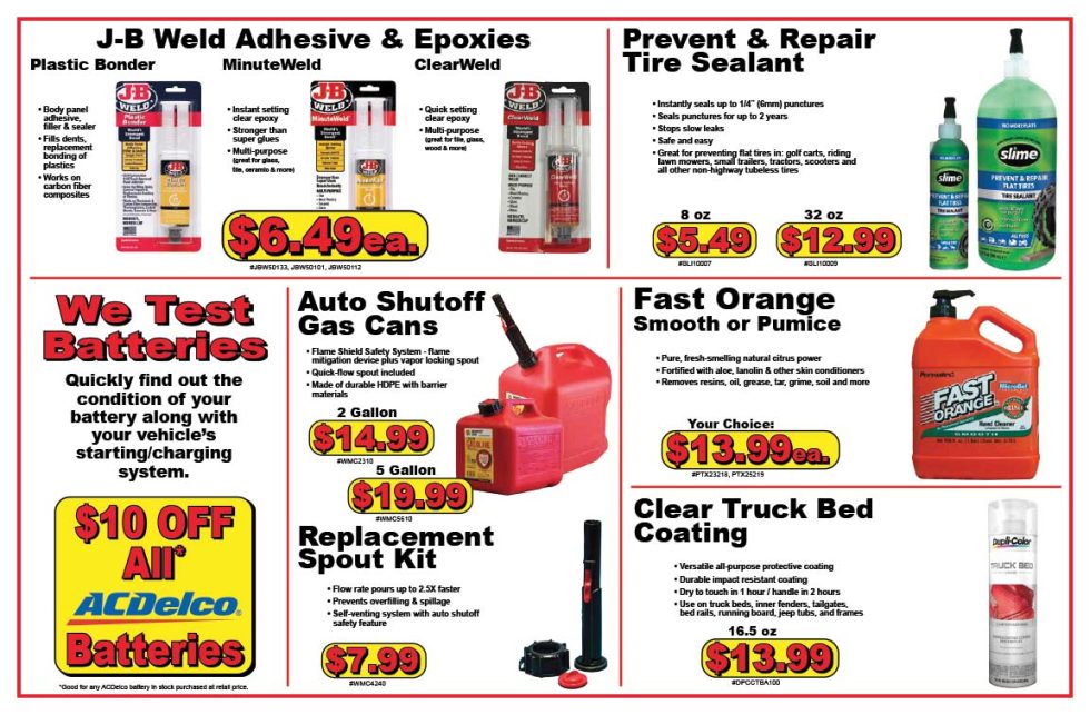 Current Specials Sturdevant's Auto Parts Store